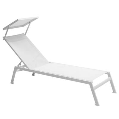Rhodes Armless Sunlounger With Sling and Shade