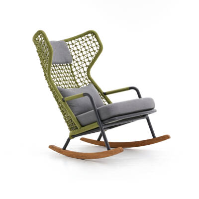 Banyan Tree High Back Wing Rocking Chair