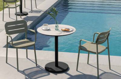 Round Ceramic Table Top with PC Alu Edge - Upgraded Ceramic