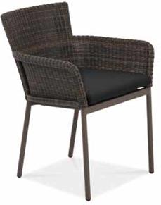 San Diego Dining Arm Chair with Small Loom Round Wicker