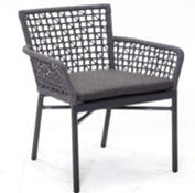 San Diego Dining Arm Chair With Rope Square Weaving