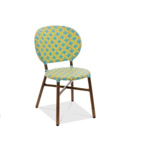 Paris 13 Dining Side Chair With Wicker Cross Plaiting Style