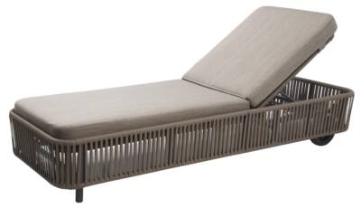 Spaghetti Armless Sunlounger with Rope and Rear Wheels