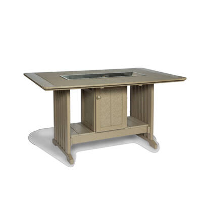 Rectangular Dining Height Fire Table