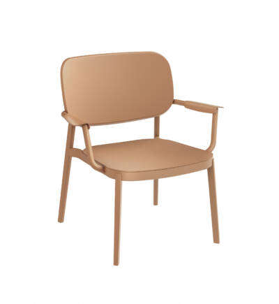 Oval Lounge Arm Chair with Aluminum Seat