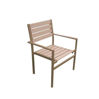 Alpha Dining Arm Chair with Faux Teak