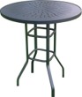 Beach Round Bar Table with Punch Aluminum Top