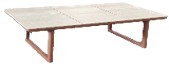 Bagel Rectangular Coffee Table with Ceramic Top and Aluminum Rim