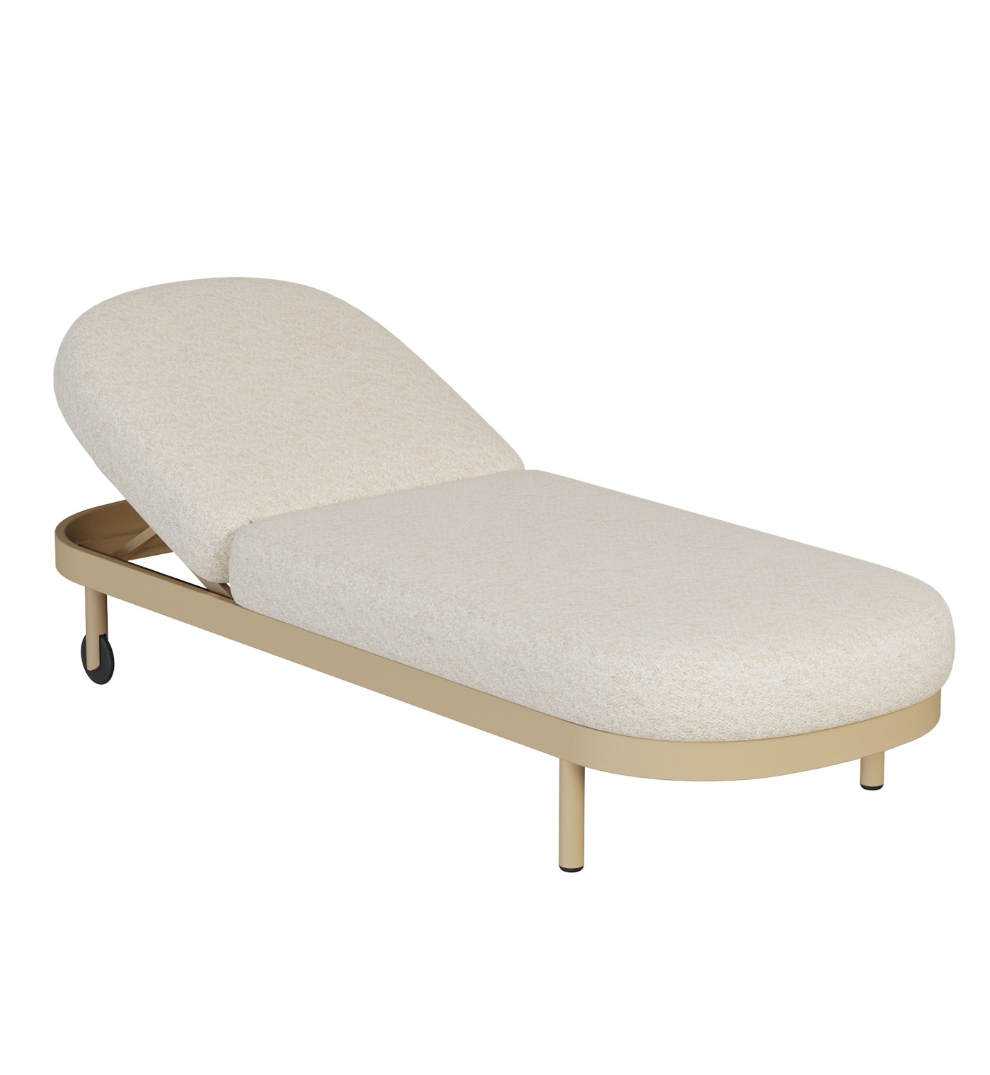 Jumbo II Armless Sunlounger with Rear Wheels - Image 2
