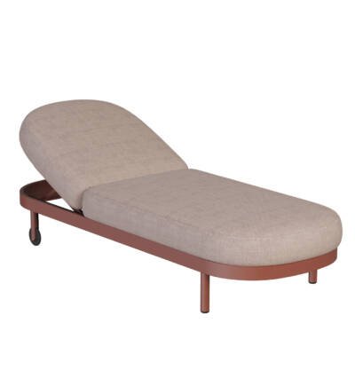 Jumbo II Armless Sunlounger with Rear Wheels