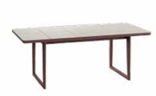 Bagel Rectangular Dining Table with Ceramic Top and Aluminum Rim