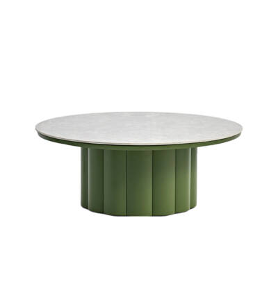 Lotus Round Coffee Table with Aluminum Top