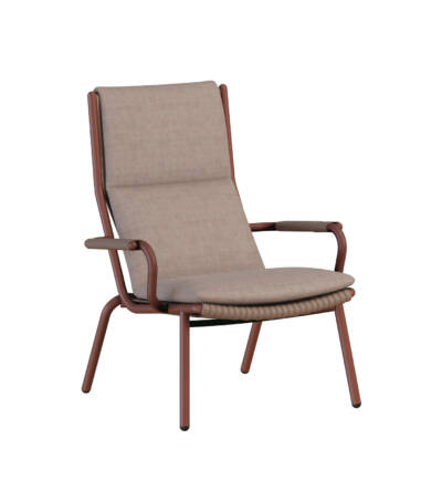Loop High Back Lounge Arm Chair with Cushion