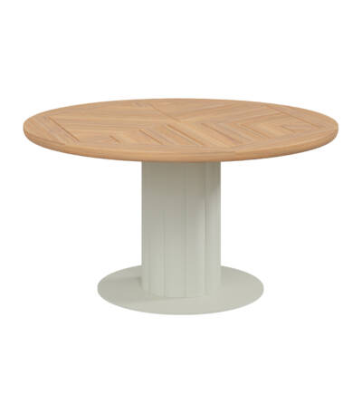 Lotus Large Round Dining Table with Teak Top