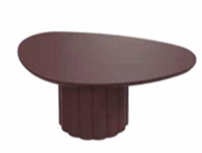 Lotus Oval Coffee Table with Aluminum Top (Large Top/Shorter Base)