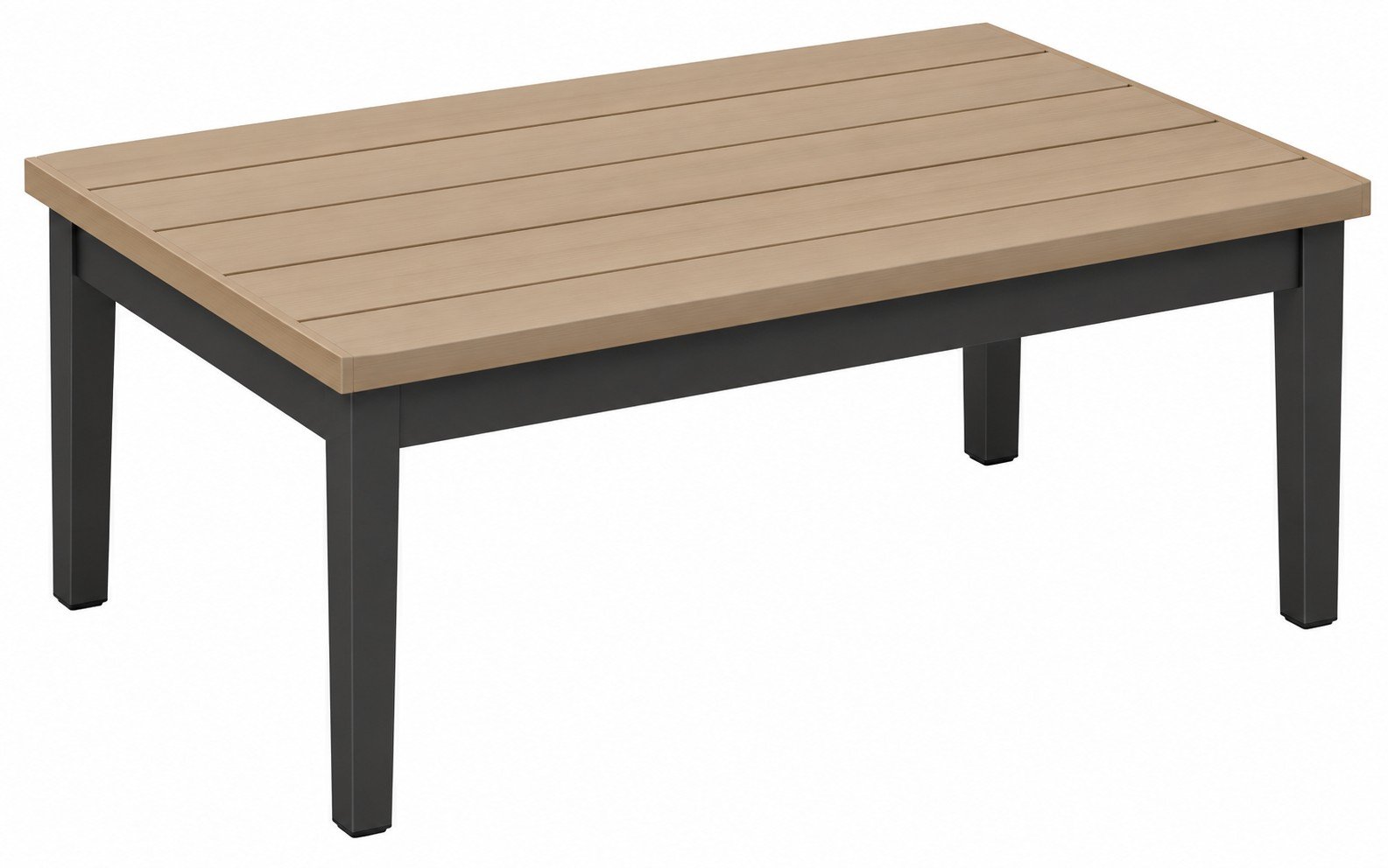 Rugby Rectangular Side Table with Faux Teak Top